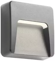 Sieninis šviestuvas 1,5W LED sieninis lauko šviestuvas laiptų apšvietimui HOLOS, tamsiai pilkas, 3000K, IP65, 80x80mm, 90681