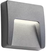 Sieninis šviestuvas 3W LED sieninis lauko šviestuvas laiptų apšvietimui HOLOS, tamsiai pilkas, 3000K, IP65, 120x120mm, 90682