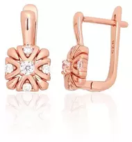 Diamond Sky Jewelry Sidabriniai auskarai su cirkoniais „Saulėta Gėlė“