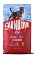 Sausas pašaras mažų veislių šunims CARNILOVE ACTIVE Salmon & Turkey, 4 kg
