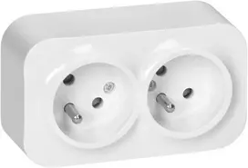 Orno ToDo Lizdas podwójne 2x2P+Z, 16A/230VAC, IP20, Balta 10 vnt