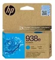 Spausdintuvas HP 938e EvoMore Cyan originali rašalo kasetė, didelės (XL) talpos, žydra, 1 vnt., 1650 puslapių, viename pakelyje
