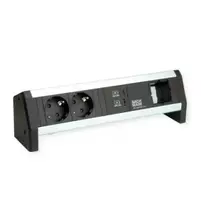 Maitinimo juosta Bachmann Desk su 2 apsaugotais USB tipo A ir C lizdais, USB įkroviklis 22 W, 1xABD GST18