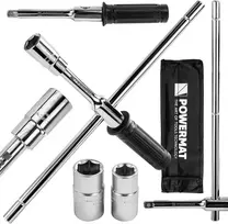 Powermat Sulankstomas ratų raktas kryžminis 1/2" + galvutės PM-KLDK-400T