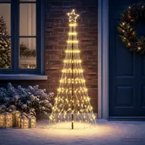 LED Kalėdų medis 180 cm 230 LED Šilta balta Geležis Juoda