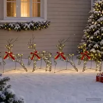 Kalėdų elnias 4 vnt. 80 LED Šilta balta 43 x 19 x 65 cm