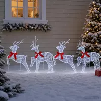 Kalėdų elnias 4 vnt. 80 LED Šalta balta 43 x 19 x 65 cm
