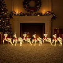 Kalėdų elnias 6 vnt. 80 LED Šilta balta 43 x 19 x 65 cm