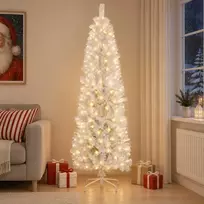 Dirbtinis lieknas Kalėdų medis 240 cm 300 LED Šilta balta