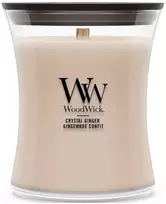 WoodWick Crystal Ginger kvapioji žvakė su medine dagtimi, 275 g