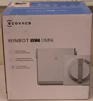 Išparduodama. Ecovacs langų valymo robotas WINBOT W2 OMNI Corded 2800 Pa Baltas USED DIRTY SCRATCHED MISSING LIQUID BOTTLE
