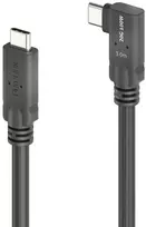 PureLink USB-C į USB-C 90° kairės/dešinės kabelis - USB4 Gen 2x2, 5A, SPR 100W, 20G, DP Alt-Mode - PureInstall MicroX4 - juodas - 3,00 m
