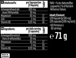 Ashwagandha kapsulės Body Attack KSM-66 120 kapsulių