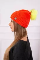 Moteriška žieminė kepurė Judyta, oranžinės spalvos