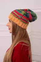Moteriška žieminė kepurė Klaudia, neoninės žalios ir oranžinės spalvos