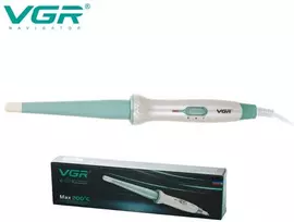 Kūginė plaukų garbanojimo lazdelė VGR V-596, spalva: balta, žalia