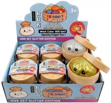 Toys Revolution Mystery Bun Squishy Glitter Dumpling antistresinis žaislas kapsulėje