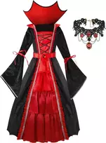 Spooktacular Creations mergaičių gotikinis vampyro kostiumas juodas L 10–12 m. 21220-L