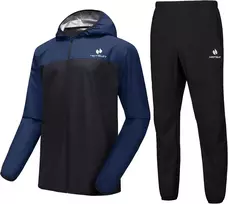 HOTSUIT vyriškas saunos kostiumas sportui su kapišonu, tamsiai mėlynas, 513140020
