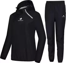 HOTSUIT moteriškas saunos kombinezonas iš gumos, juodas, L, 6540904-BLK-L