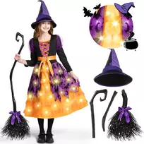 Spooktacular Creations mergaičių raganos kostiumas su LED apšvietimu SPO-BW-20589-3T