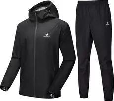 HOTSUIT vyriškas saunos treniruočių kombinezonas iš poliesterio, juodas, M, H1214024-BLK-M