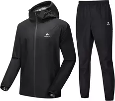 HOTSUIT vyriškas saunos treniruočių kostiumas su užtrauktuku, juodas, XXL, H1214024-BLK-2XL