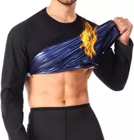 Nano Hertz vyriški sauna marškinėliai ilgomis rankovėmis, juodi, 3XL, Langarm Oberteile