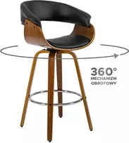Mebel Elite Pasukama baro kėdė JERSEY, juoda, riešutmedžio spalvos