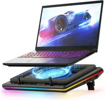 llano V12 nešiojamojo kompiuterio aušinimo stovas su RGB apšvietimu, 15–19 col.