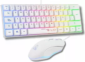 THE G-LAB 60 % žaidimų klaviatūros ir pelės rinkinys su RGB, QWERTY, COMBO-HYDRO-W/SP