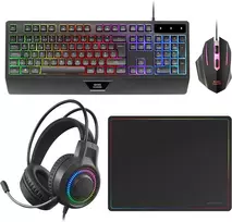 Mars Gaming MCP124PROPT žaidimų periferinių įrenginių rinkinys „4 viename“ su RGB klaviatūra ir 3200 DPI pele