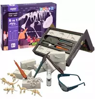 Dinozaurų fosilijų kasinėjimo rinkinys Woopie, 6 skeletai