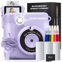 Silver Sharky Vaikiškas fotoaparatas su spausdintuvu Sidabrinis Sharky, violetinis