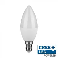 4,5W LED lemputė, E14, žvakės formos, 3000K, 180°, CREE LED chip