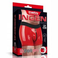 Šortai "chic Strap-on" su diržu, raudoni