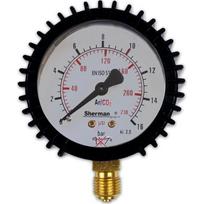 Slėgio matuoklis ⌀ 63 mm, skirtas TURBO argono/CO₂ reduktoriui (MIX) - Darbinis 16 barų - 1/4″RH