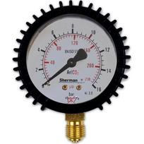 Slėgio matuoklis ⌀ 63 mm, skirtas TURBO argono/CO₂ reduktoriui (MIX) - Darbinis 16 barų - M12x1,5 RH