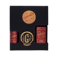 Barzdos priežiūros rinkinys Groomen Fire vyrams: aliejus 50 ml + šampūnas 150 ml + balzamas 50 g