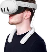 Battery for Oculus Quest 2, 10000mAh Neck Hanging Power Bank for Extra 3-5 Hours Playtime, PD Fast Charger for Meta Quest 3/2/1/Pro, Pico 4/4 Pro, HTC Vive, PSVR 2 - White