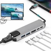 Gembird A-CM-COMBO5-06 USB Type-C 6-in-1 multi-port adapter (AF and Type-C Hub + HDMI + PD+LAN)