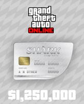 Grand Theft Auto Online | GTA V Great White Shark Cash Card | 1,250,000 GTA-Dollars [PC Code] UK