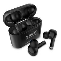 Savio TWS-08 PRO Ausinės be mikrofono ir ausinės su mikrofonu Laisvų rankų įranga Įkišamos į ausį Juoda
