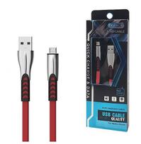 USB CABLE MICRO 2.4A RED FLAT 2400mAh QUICK CHARGER QC 3.0 1M POWERLINE SMS-BW02 - METAL PLUGS