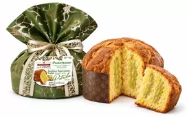 Panettone pyragas su pistacijų kremo įdaru, prabangioje dovanų pakuotėje, 1 kg