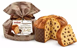 Panettone pyragas su tamsaus šokolado gabaliukais, prabangioje dovanų pakuotėje, 1 kg