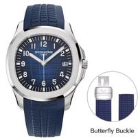 Specht&Sohne 42MM automatinis mechaninis laikrodis vyrams Miyota 8215 Movt Sapphire Crystal 5167 sportinis rankinis laikrodis 50M, atsparus vandeniui butterfly buckle mėlyna