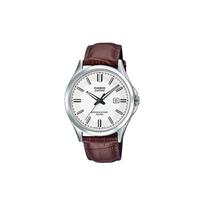 Casio DRESS Retro Sporto Tendencija Kvarcinis Mechanizmas Odinis Dirželis Japoniškas ir Korėjietiškas Laikrodis Vyriškas Laikrodis Baltas Ciferblatas MTS-100L-7AV balta