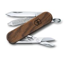 VICTORINOX Classic SD Wood Swiss Army Knife Multifunctional Knife Outdoor Camping Scissors with Flathead Screwdriver Equipped with Nail File Swiss