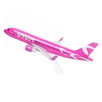 16cm Metalinis modelis lėktuvas - Viva Air A320 replika pink